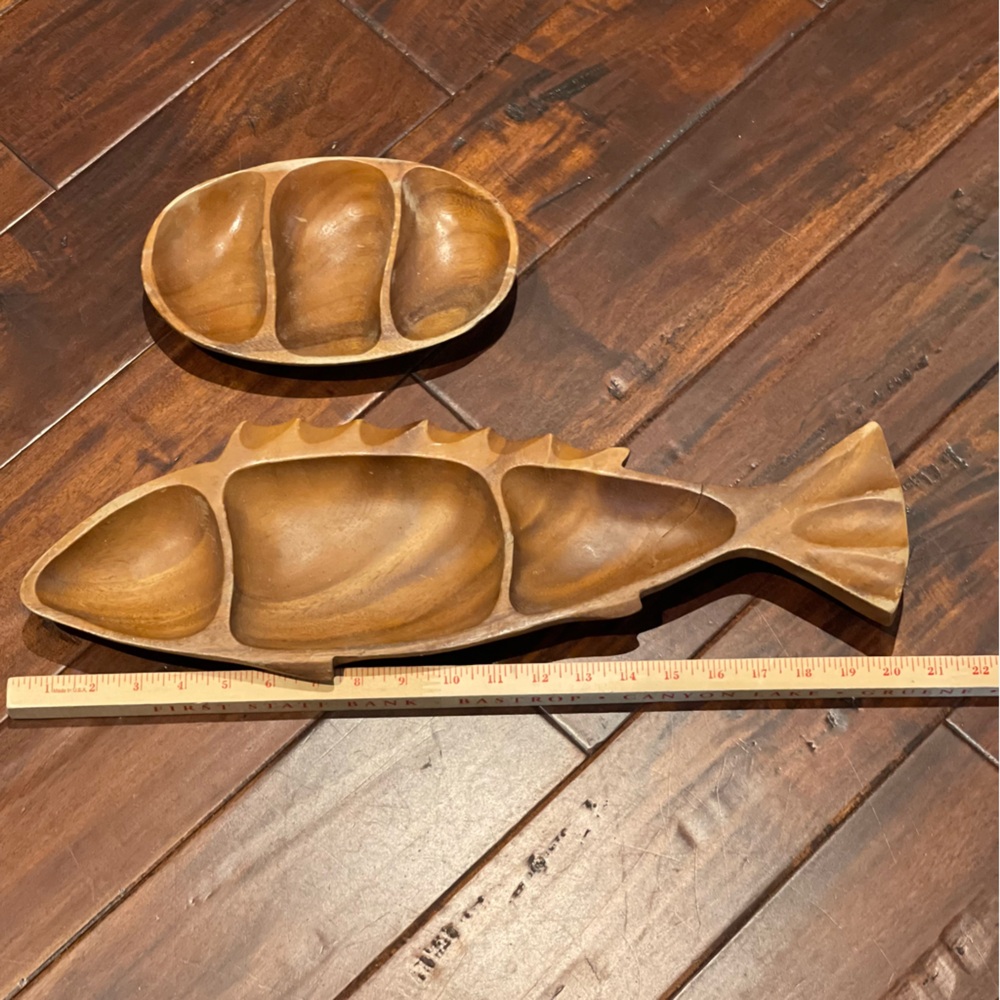 Handcrafted Monkey Pod Wood serving bowls Bundle
